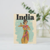 Indië vintage reisposter feestdagenkaart (Staand voorkant)