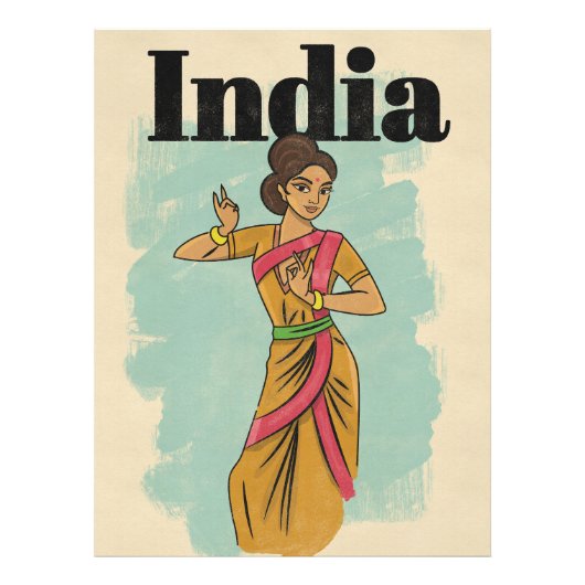 Indië vintage reisposter foto afdruk (Voorkant)