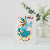 Indië Vintage Reisposter Gerestaureerd Briefkaart (Staand voorkant)