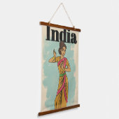 Indië vintage reisposter hangend wandkleed (Gebogen)