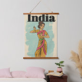 Indië vintage reisposter hangend wandkleed (Slaapkamer)