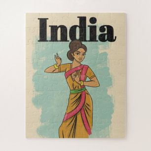 Indië vintage reisposter legpuzzel