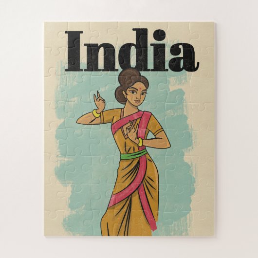 Indië vintage reisposter legpuzzel (Verticaal)