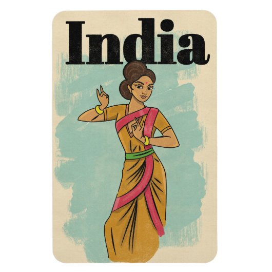 Indië vintage reisposter magneet (Verticaal)