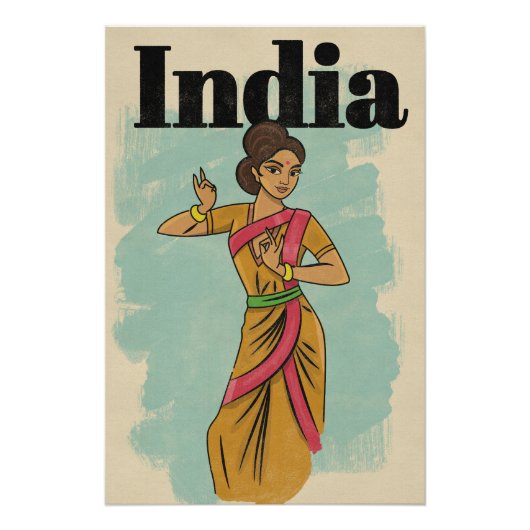Indië vintage reisposter perfect poster (Voorkant)
