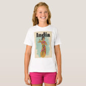 Indië vintage reisposter t-shirt (Voorkant volledig)