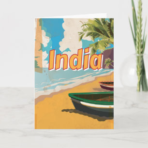 Indië Vintage vakantieposter Feestdagen Kaart