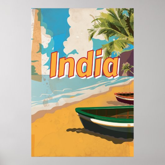 Indië Vintage vakantieposter Poster (Voorkant)
