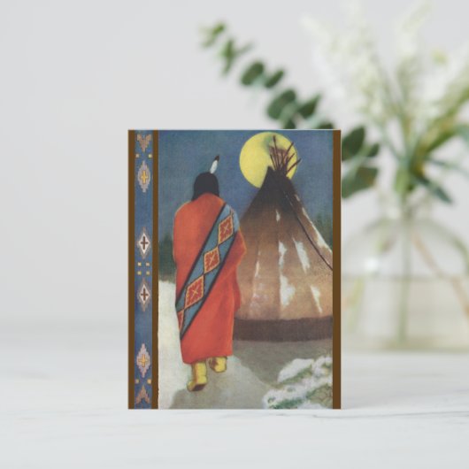  Indiëen en Teepee Briefkaart (Staand voorkant)