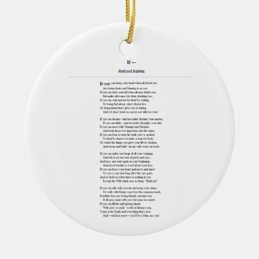 Indien, door Rudyard Kipling Keramisch Ornament (Voorkant)