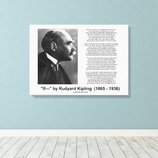 Indien- door Rudyard Kipling Motivatie Advice Poem Canvas Afdruk (Insitu (Houten vloer))
