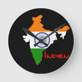 Indien Flagge Uhr Ronde Klok