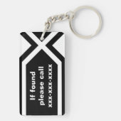 Indien gevonden, bel dan sleutelhanger (achterkant)