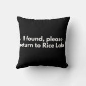 Indien gevonden, ga dan terug naar Rice Lake Kussen (Achterkant)