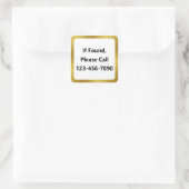 Indien gevonden kunt u bellen naar het telefoonnum vierkante sticker (Tas)