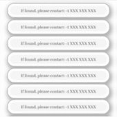 Indien gevonden, neem dan contact op met/ga terug sticker (Voorkant)