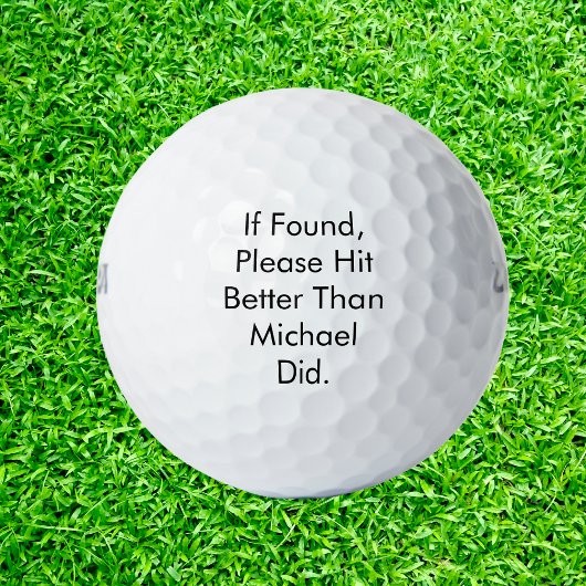 Indien gevonden, raak dan beter dan de naam deed golfballen