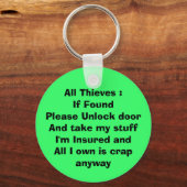 Indien gevonden Sleutelhanger (Voorkant)