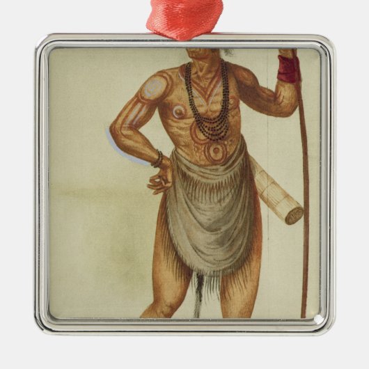 Indiër in lichaamshouding metalen ornament (Voorkant)