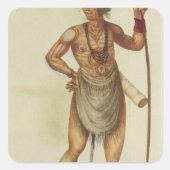 Indiër in lichaamshouding vierkante sticker (Voorkant)