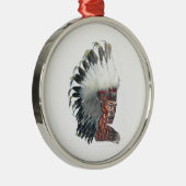 Indiër-indiaan in Headdress Metalen Ornament (Rechts)