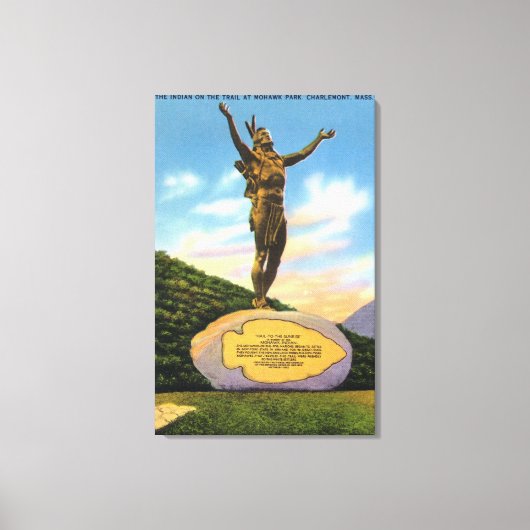 Indiër op het tracé in het Uitzicht Mohawk Park Canvas Afdruk (Voorkant)