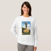 Indiër op het tracé in het Uitzicht Mohawk Park T-shirt (Voorkant volledig)