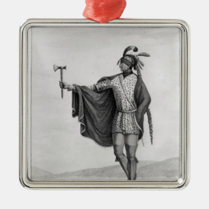 Indiër van de Natie van Kaskaskia Metalen Ornament