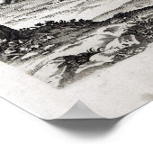 Indiërs bidden rond een vuur, graven poster (Hoek)