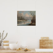 Indiërs die Lacrosse spelen op het ijs Poster (Keuken)