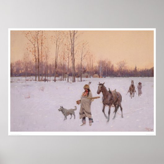 Indiërs in de sneeuw (0565A) Poster (Voorkant)