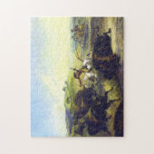 Indiërs jagen op de Bison Karl Bodmer 1839 Legpuzzel (Verticaal)