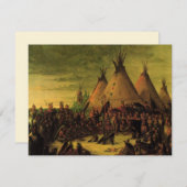  Indiërs, Raad van de Sioux-oorlog door Catlin (Voorkant / Achterkant)