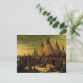  Indiërs, Raad van de Sioux-oorlog door Catlin Briefkaart (Staand voorkant)