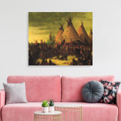  Indiërs, Raad van de Sioux-oorlog door Catlin Canvas Afdruk (Insitu (Woonkamer))