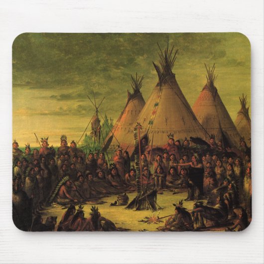  Indiërs, Raad van de Sioux-oorlog door Catlin Muismat (Voorkant)