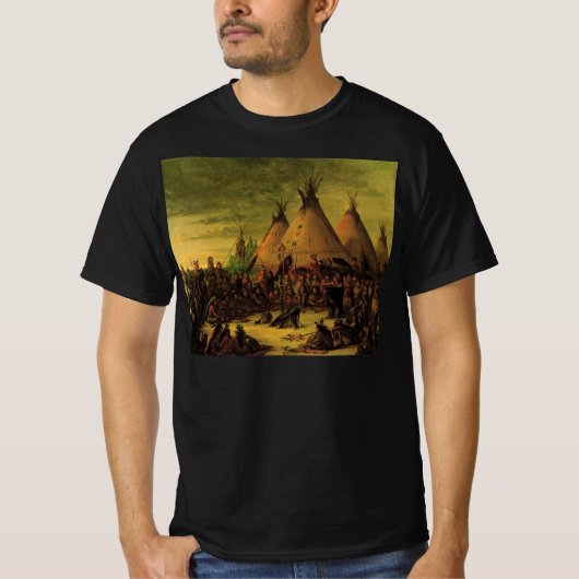 Indiërs, Raad van de Sioux-oorlog door Catlin T-shirt (Voorkant)