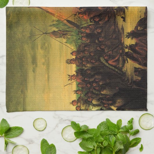 Indiërs, Raad van de Sioux-oorlog door Catlin Theedoek (Gevouwen)