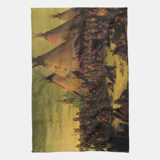 Indiërs, Raad van de Sioux-oorlog door Catlin Theedoek (Verticaal)