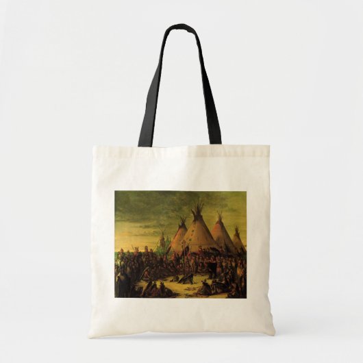  Indiërs, Raad van de Sioux-oorlog door Catlin Tote Bag (Voorkant)
