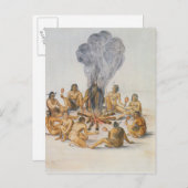 Indiërs ronden een vuur briefkaart (Voorkant / Achterkant)