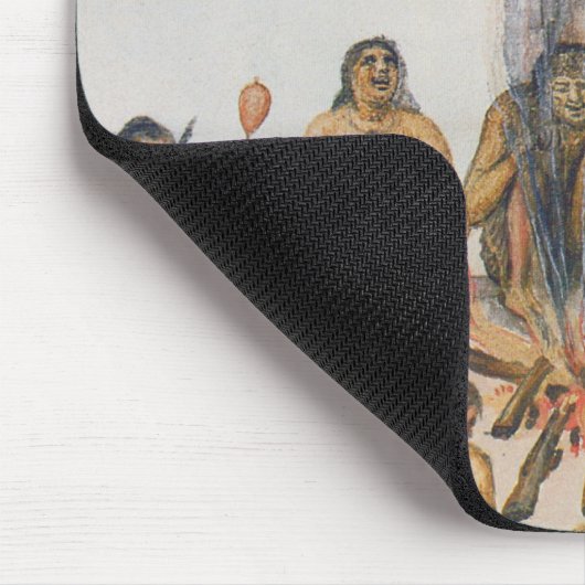 Indiërs rondom vuur muismat (Hoek)