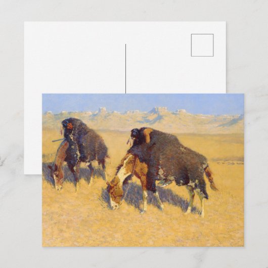 Indiërs Simuleren Buffalo Briefkaart (Voorkant / Achterkant)