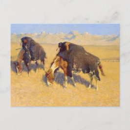 Indiërs Simuleren Buffalo Briefkaart