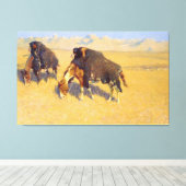 Indiërs Simuleren Buffalo Canvas Afdruk (Insitu (Houten vloer))