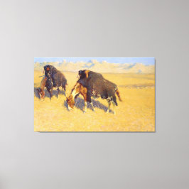 Indiërs Simuleren Buffalo Canvas Afdruk