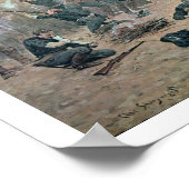 Indiërs vallen een Amerikaanse Cavalerie aan Poster (Hoek)