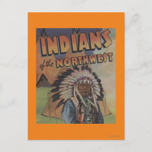 Indiërs van het noordwesten - Indische chef & thee Briefkaart (Voorkant)
