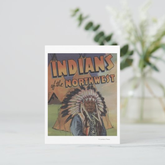 Indiërs van het noordwesten - Indische chef & thee Briefkaart (Staand voorkant)