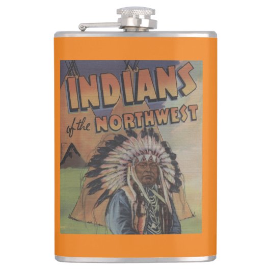 Indiërs van het noordwesten - Indische chef & thee Heupfles (Voorkant)